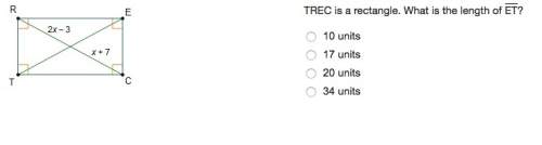 Trec is a rectangle. what is the length of et?