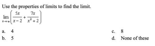 Use the properties of limits to find the limit. picture below