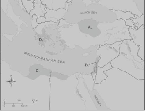 Which region on the map did the hebrew people believe was the "promised land"?  a.