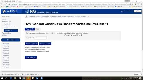 General continuous random variable problem. given a is uniformly distributed over [-15,11], what is