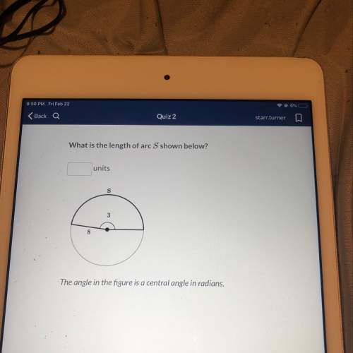 What is the length of arc s shown below?