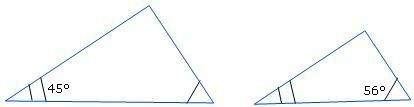 Find the measure of the third angle in each triangle. select one:  a. 45 b. 56