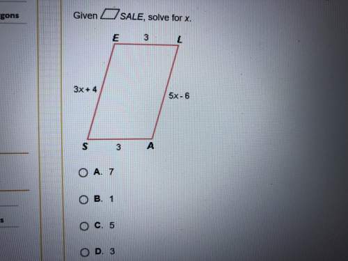 Given parallelogram sale, solve for x.