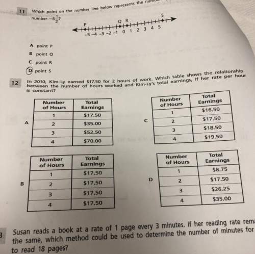 In 2010, kim-ly earned $17.50 for 2 hours of work. which table shows the relation ship between the n