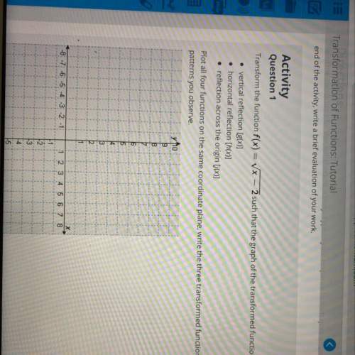 Transform the function f(x) = vx - 2 such that the graph of the transformed function shows • v