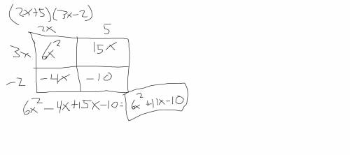 Multiply the factors (2x + 5)(3x - 2)