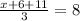 \frac{x+6+11}{3}=8