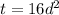 t = 16d^2