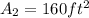 A_2 = 160ft^2