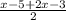 \frac{x-5+2x-3}{2}