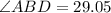 \angle ABD =29.05\degree