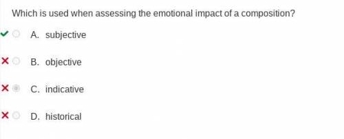 which is used when assessing the emotional impact of a composition in music? subjective, objective,