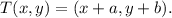 T(x,y)=(x+a,y+b).