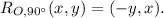 R_{O,90^{\circ}}(x,y)=(-y,x).