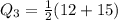 Q_3 = \frac{1}{2}(12+15)