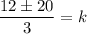 \dfrac{12\pm 20}{3}=k