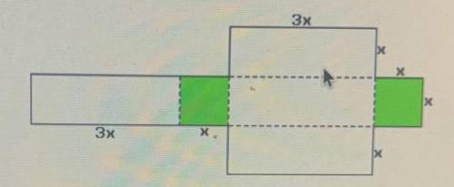 If x=9 in what is the surface area of the geometric shape formed by this net?