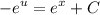 \displaystyle -e^u = e^x + C