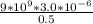 \frac{9*10^{9}*3.0*10^{-6}  }{0.5}