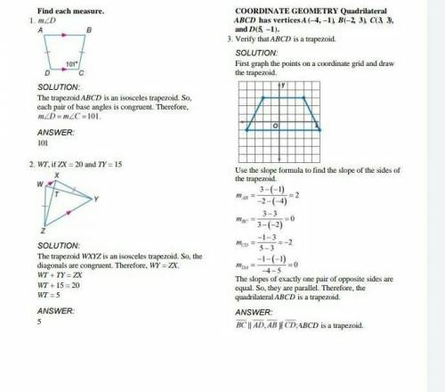 Show that ABCD is a trapezoid. (Hint: in a trapezoid, exactly one pair of opposite sides is parallel