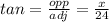 tan =  \frac{opp}{adj}  =  \frac{x}{24}