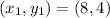 (x_{1} , y_{1} ) = (8, 4)