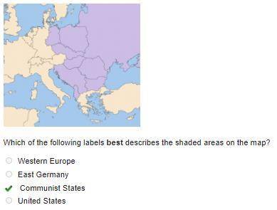 Which of the following labels best describes the shaded areas on the map?

o Western Europe
East Ger