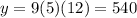 y=9(5)(12)=540