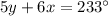 5y+6x=233^{\circ}