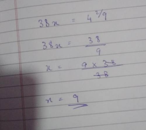 The product of two numbers is 4 2/9, if one of the number is 38, find the number