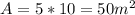 A=5*10=50m^{2}