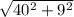 \sqrt{40^{2} + 9^{2} }