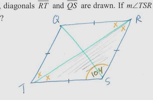 5.

In rhombus QRST diagonals RT and QS are drawn. If m
then which of the following is the measure o