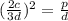 (\frac{2c}{3d})^2 = \frac{p}{d}