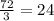 \frac{72}{3} = 24