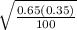 \sqrt{\frac{0.65(0.35)}{100}