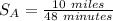 S_A = \frac{10\ miles}{48\ minutes}