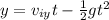 y=v_{iy}t-\frac{1}{2}gt^2