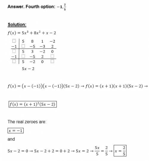 Using synthetic division to determine which of the following are the real zeroes of the function f(x