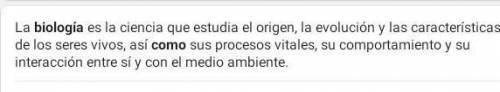 Cual es el mejor concepto de biologia en relacion a la vida segun el texto de ciencias