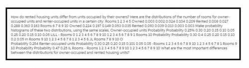 What are the most important differences between the distributions for owner-occupied and rented hous