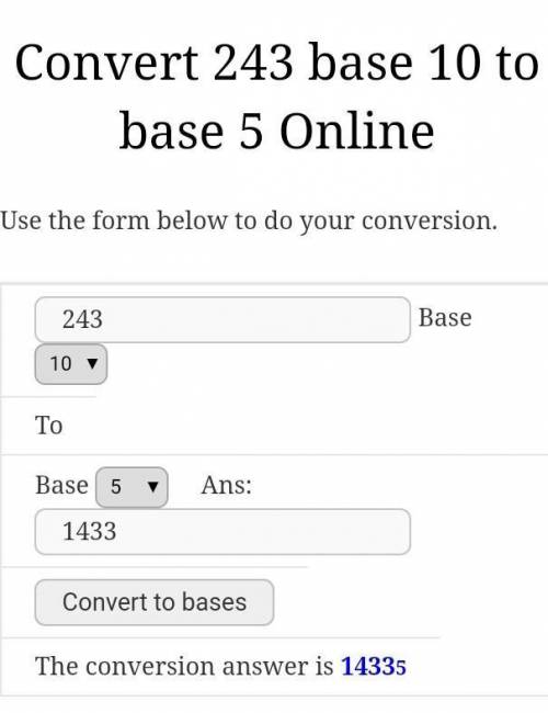 Convert the number 243FIVE to base ten