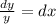 \frac{dy}{y} = dx