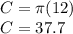 C=\pi (12)\\C=37.7