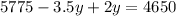 5775 - 3.5y + 2y = 4650