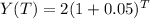 Y(T) = 2(1+0.05)^T