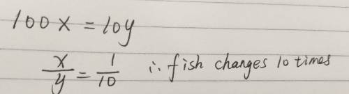 The total weight of the fish caught stay the same but instead of a hundred fish caught during the we