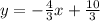 y=-\frac{4}{3} x+\frac{10}{3}