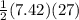 \frac{1}{2}(7.42)(27)