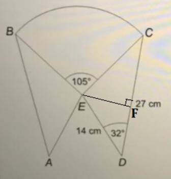 The diagram shows a logo.

ABE and DCE are congruent triangles.
BCE is a sector of a circle, centre